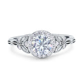 Art Deco Round Butterfly Cubic Zirconia Ring